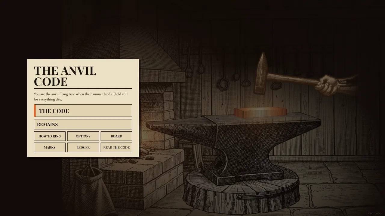 The Anvil Code, a frame from the game