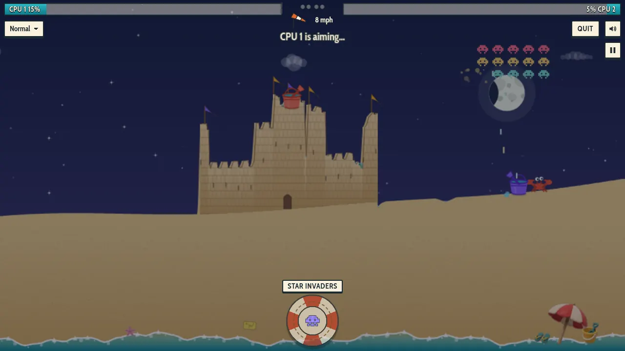 The Star Invaders weapon in flight