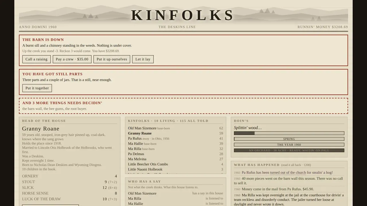 KINFOLKS, a frame from the game