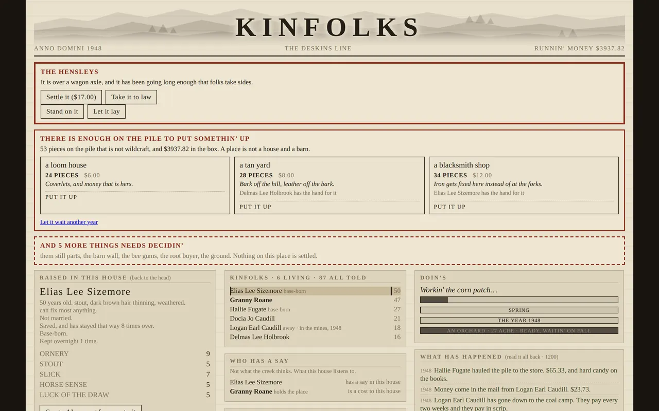 The register with the bookkeeping hidden
