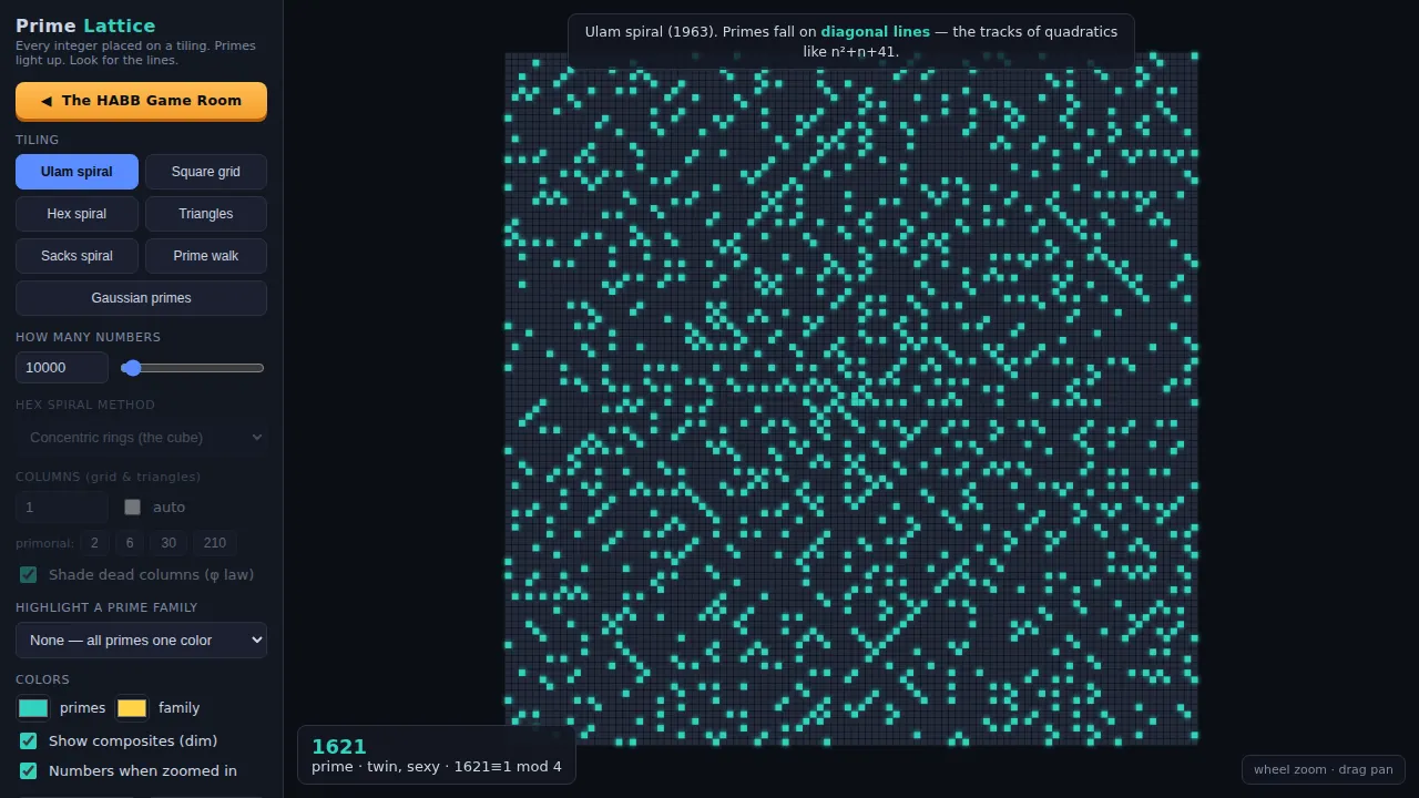 Prime Lattice, a frame from the game