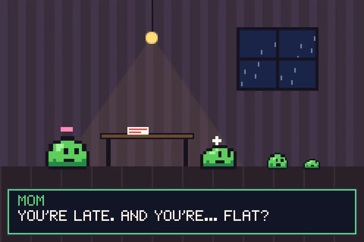 The slime's home life, Mom at the door